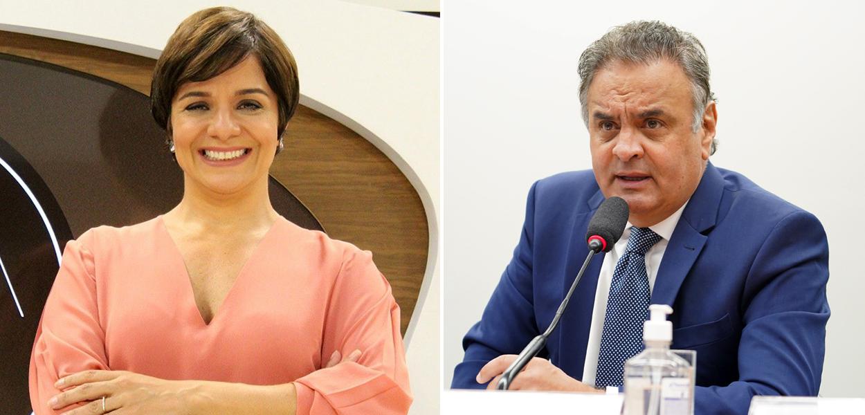 Vera Magalhães e Aécio Neves