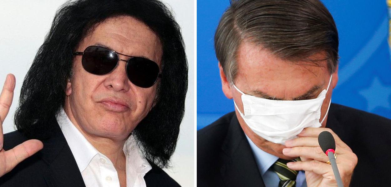 Gene Simmons e Jair Bolsonaro.