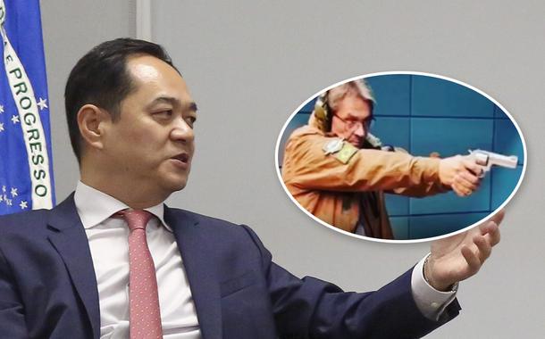 Embaixador da China no Brasil, Yang Wanming, e o presidente nacional do PTB, Roberto Jefferson