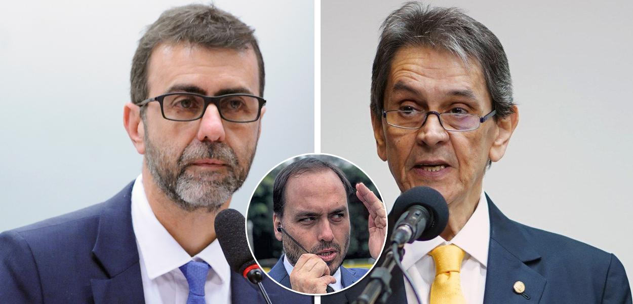 Marcelo Freixo, Carlos Bolsonaro e Roberto Jefferson