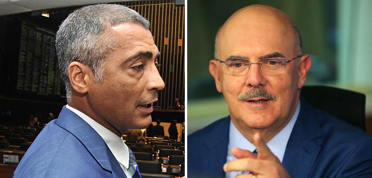 Senador Romário e o ministro da Educação, Milton Ribeiro