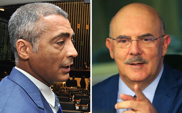 Senador Romário e o ministro da Educação, Milton Ribeiro