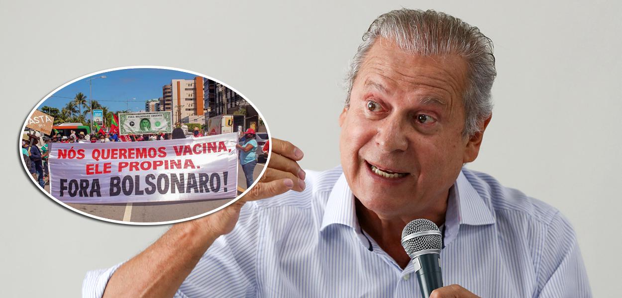 Manifestação contra Bolsonaro e José Dirceu