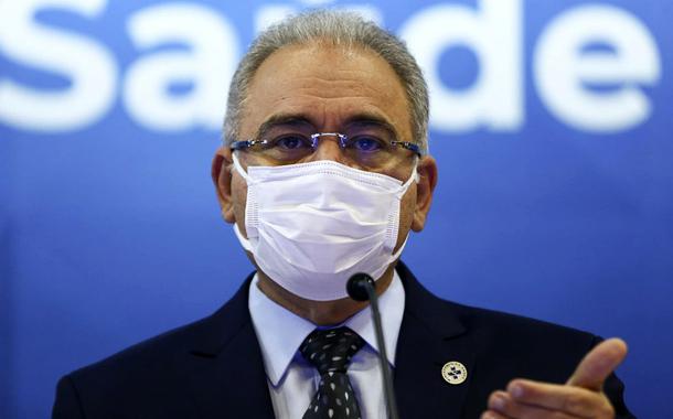 O ministro da Saúde, Marcelo Queiroga, durante entrevista coletiva 18.08.2021