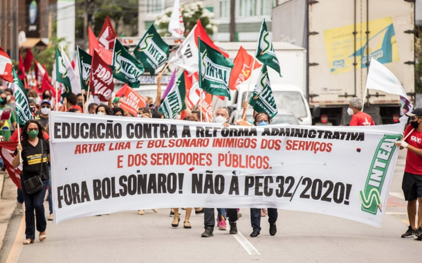 Manifestação de servidores em Alagoas contra a reforma administrativa
