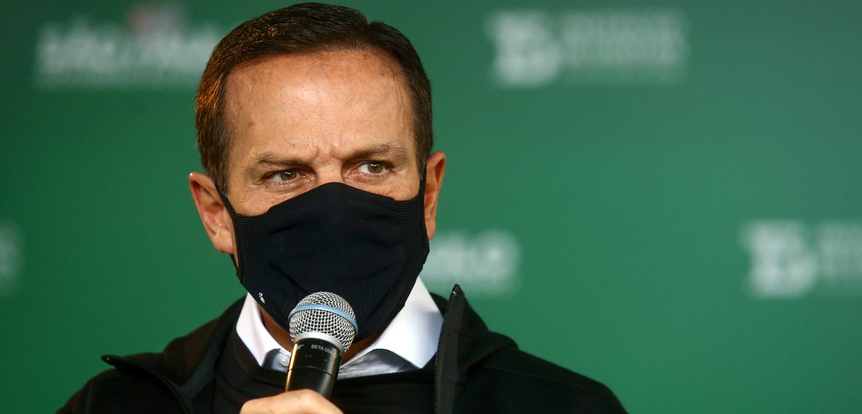 Governador de São Paulo, João Doria, durante entrevista coletiva