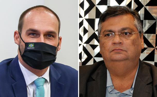 Deputado federal Eduardo Bolsonaro e o governador do Maranhão, Flávio Dino