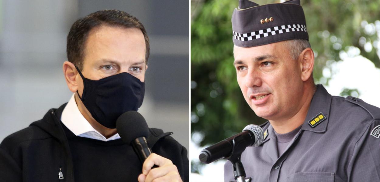 Governador de São Paulo, João Doria, e o coronel Aleksander Lacerda