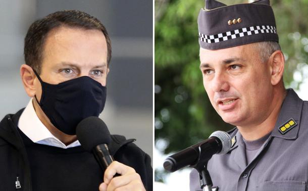 Governador de São Paulo, João Doria, e o coronel Aleksander Lacerda