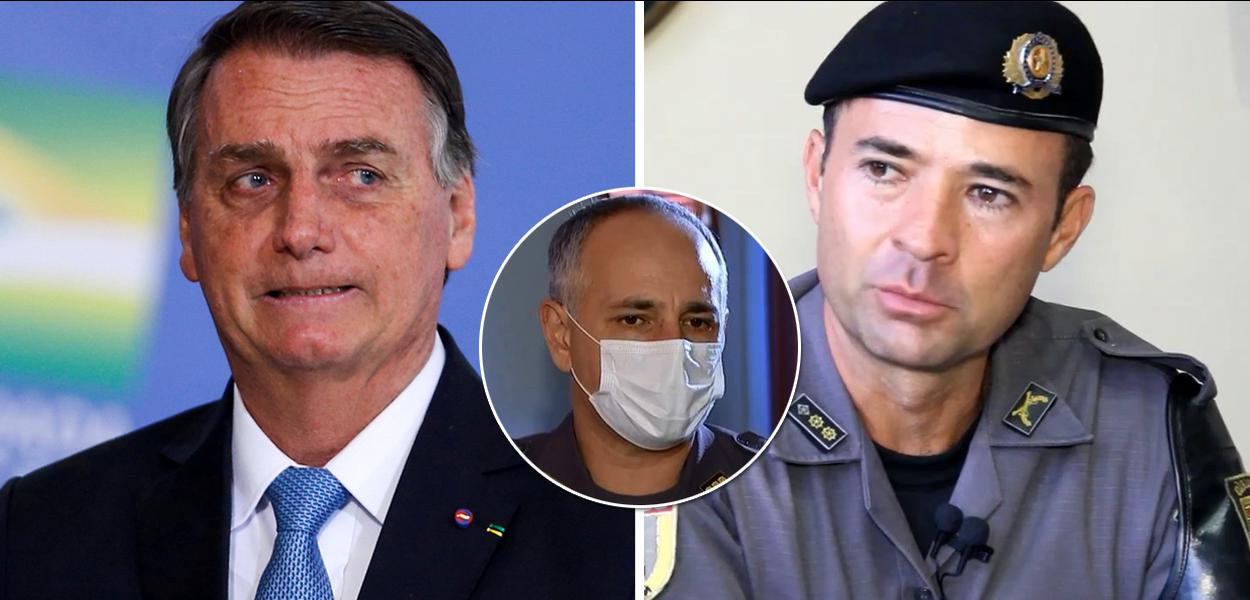 Bolsonaro, coronel da PM-SP Aleksander Lacerda e coronel da reserva Ricardo de Mello Araújo