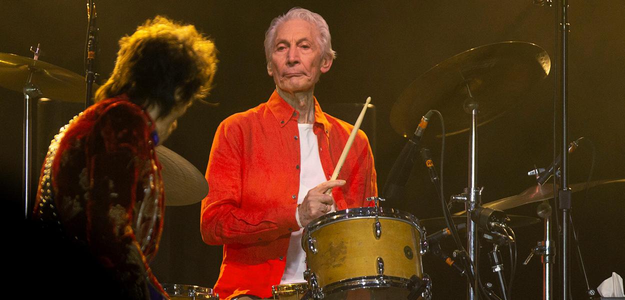 Charlie Watts durante show dos Rolling Stones em Chicago. 21/06/2019