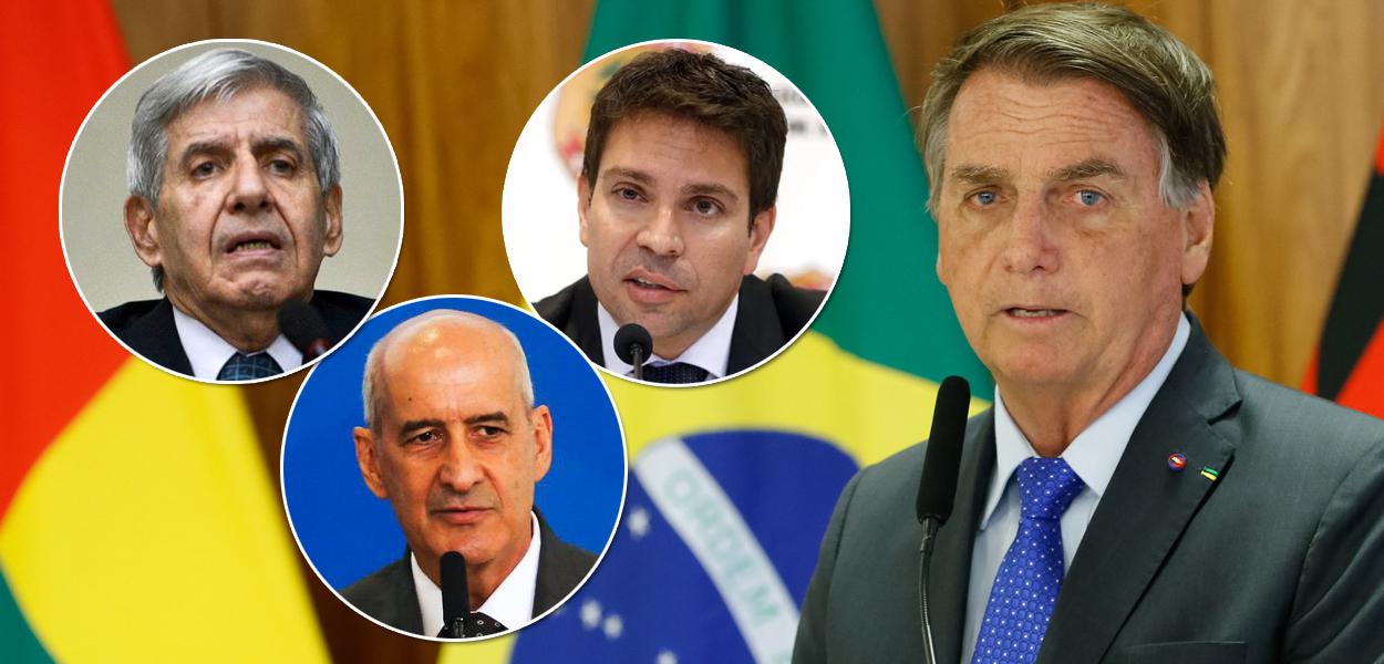 Augusto Heleno, Luiz Eduardo Ramos, Alexandre Ramagem e Jair Bolsonaro
