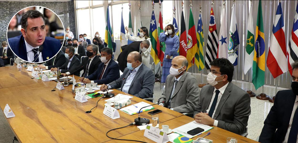 O presidente do Senado, Rodrigo Pacheco, e o Forum de Governadores