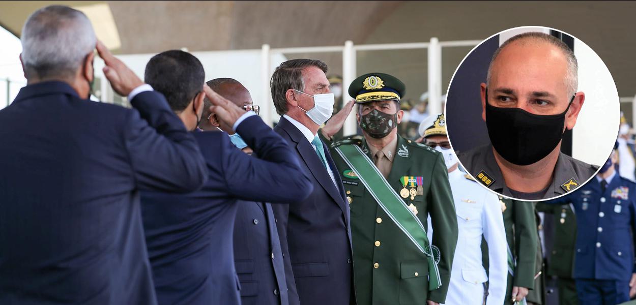 Bolsonaro, militares e coronel da PM Aleksander Silveira