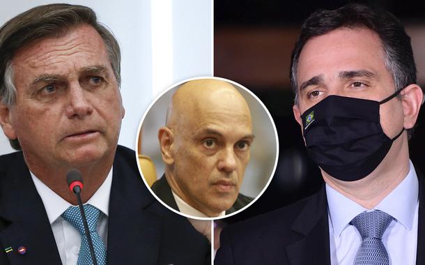 Bolsonaro, Alexandre de Moraes e Rodrigo Pacheco