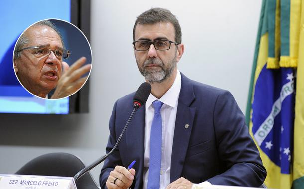 Ministro da Economia, Paulo Guedes, e o deputado Marcelo Freixo