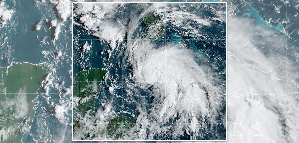 Imagem de satélite da tempestade tropial Ida 27/08/2021
