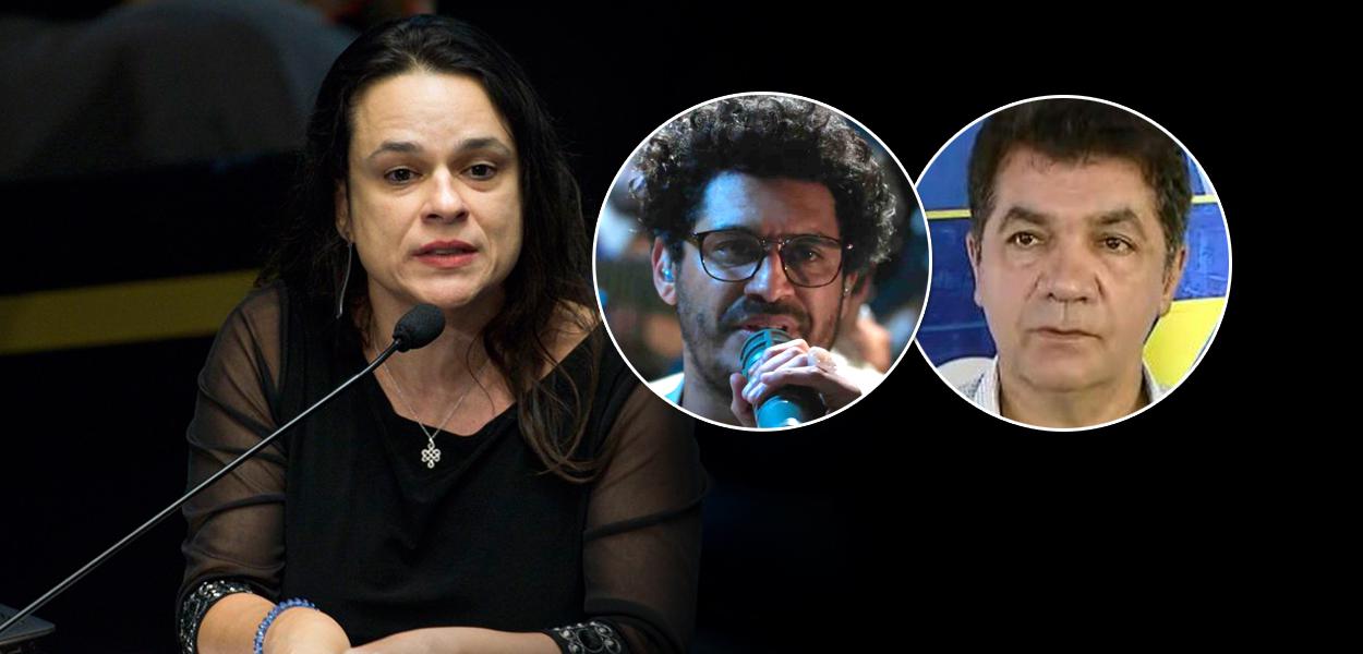 Deputada Janaína Paschoal, cantor Criolo e o prefeito de Criciúma, Clésio Salvaro (PSDB)
