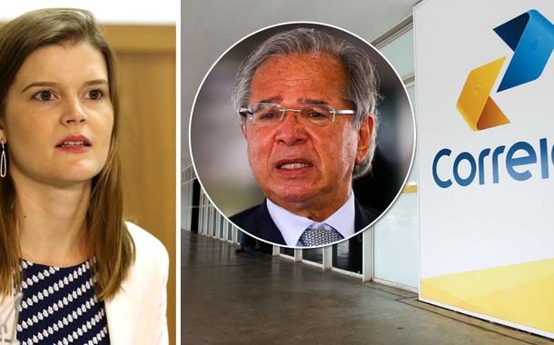 Secretária especial do Programa de Parcerias de Investimentos (PPI), Martha Seillier, ministro da Economia, Paulo Guedes, e os Correios