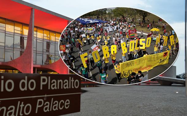 Palácio do Planalto e um ato contra Jair Bolsonaro