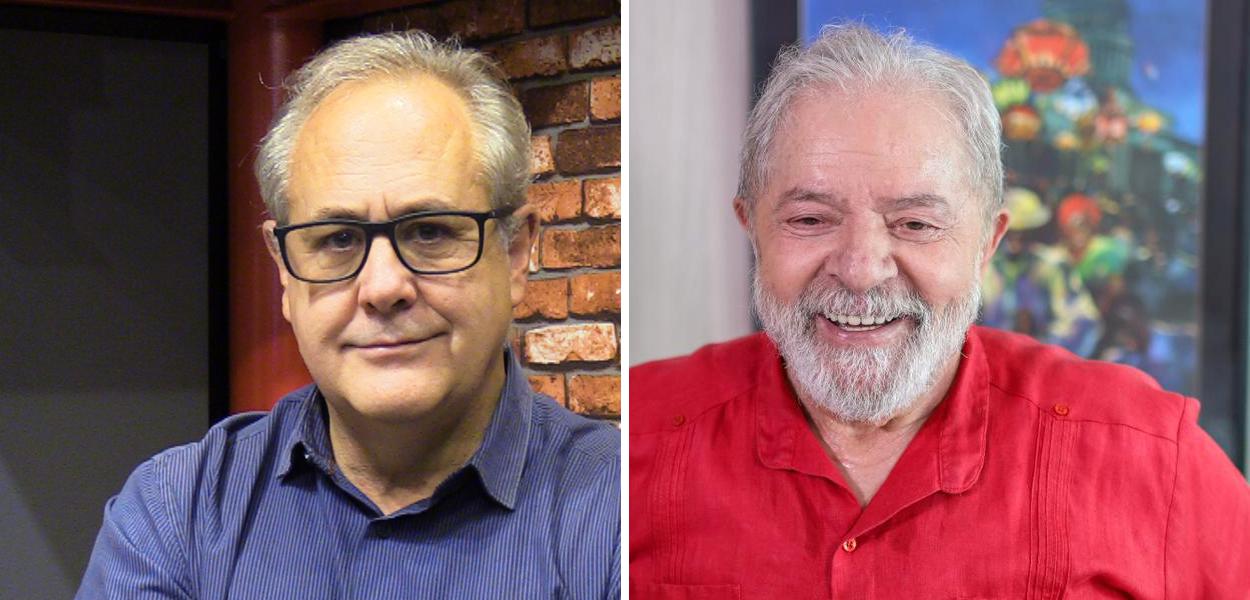 Jornalista Joaquim de Carvalho e o ex-presidente Luiz Inácio Lula da Silva