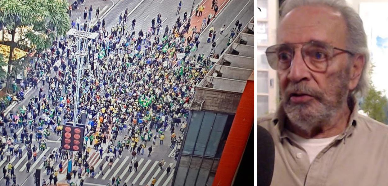 Ato bolsonarista na Avenida Paulista e o jornalista Janio de Freitas