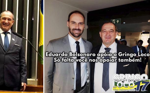 Prefeito de Cerro Grande do Sul (RS), Gilmar João Alba, e o deputado federal Eduardo Bolsonaro