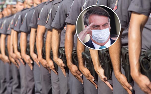 Bolsonaro e policiais militares