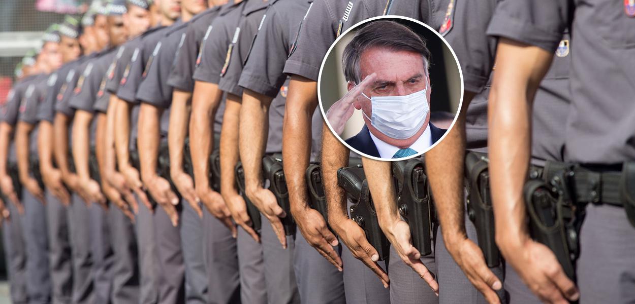 Bolsonaro e policiais militares