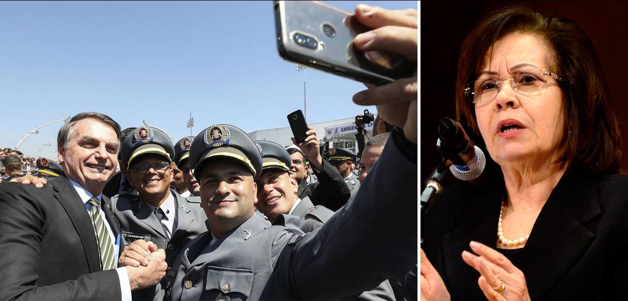 Bolsonaro com militares, ministra Laurita Vaz, do STJ