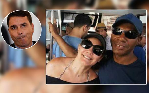 Flávio Bolsonaro, Ana Cristina Valle, ex-mulher de Jair Bolsonaro, e Marcelo dos Santos, que assessorava o senador