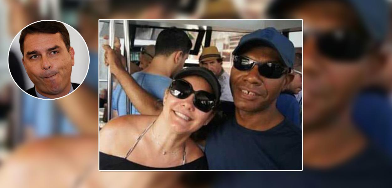 Flávio Bolsonaro, Ana Cristina Valle, ex-mulher de Jair Bolsonaro, e Marcelo dos Santos, que assessorava o senador