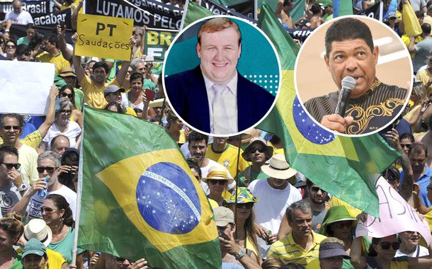 Ato bolsonarista e os pastores Rubens Gabriel e Valdemiro Santiago (com microfone)