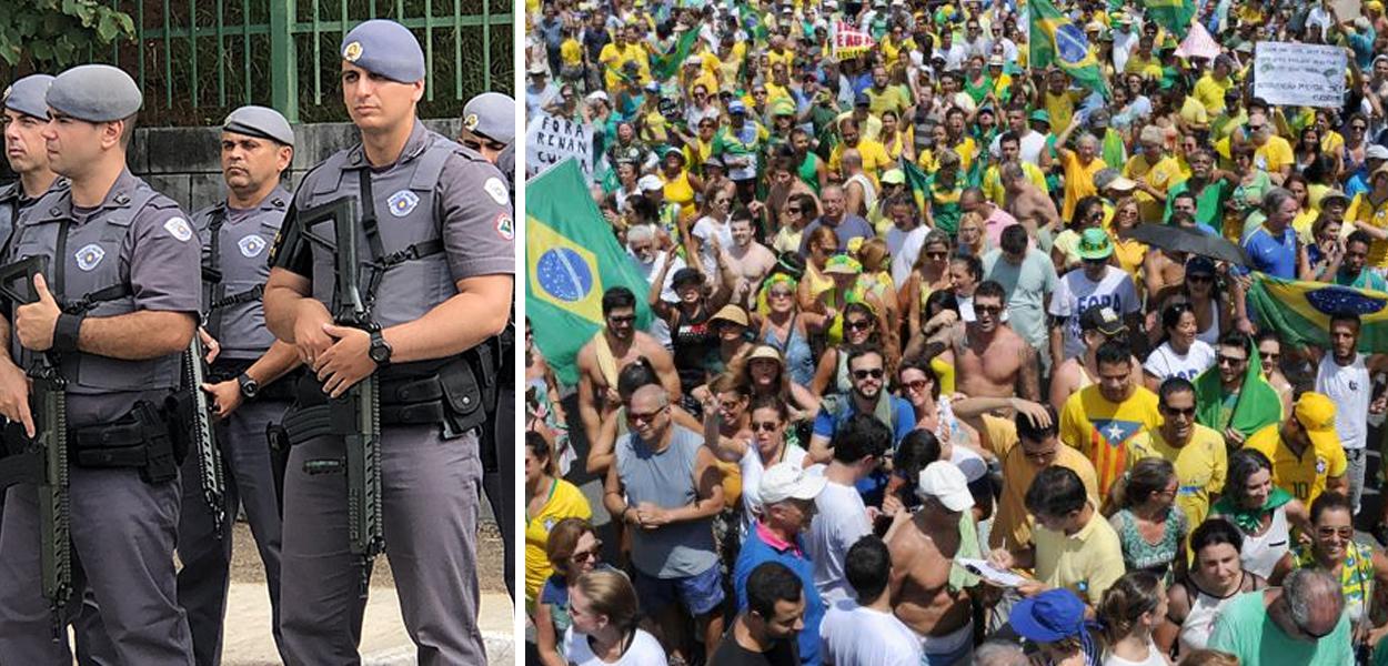 A Polícia no Distrito Federal e um ato golpista de bolsonaristas