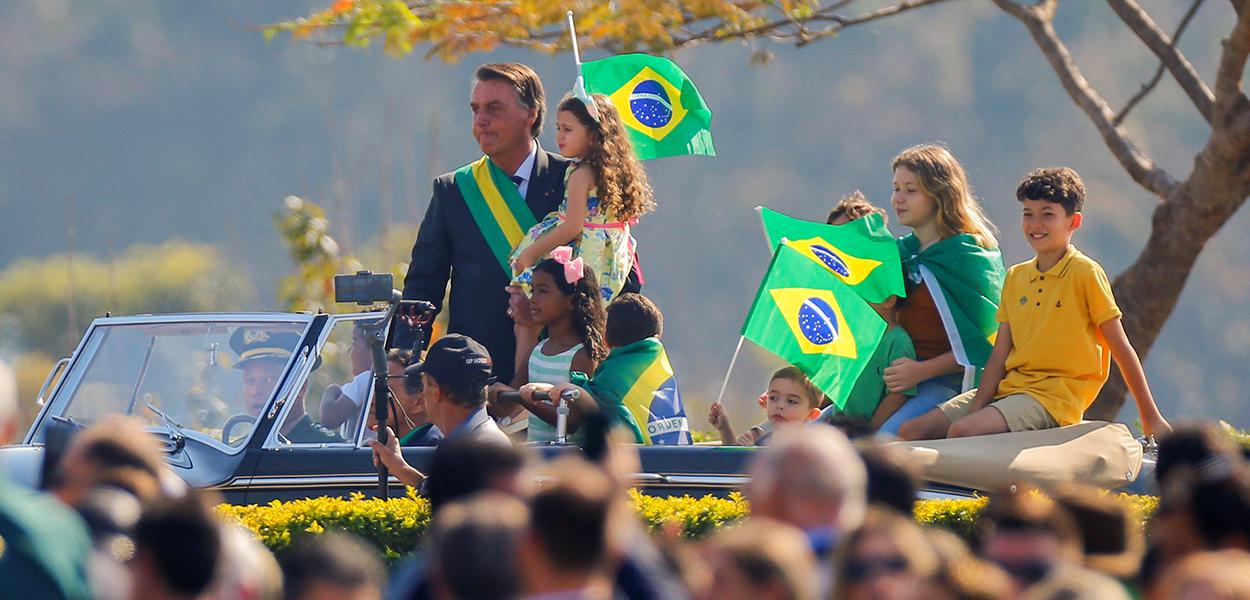 Bolsonaro em cerimônia pelo Dia da Independência, em Brasília