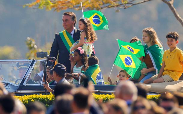 Bolsonaro em cerimônia pelo Dia da Independência, em Brasília