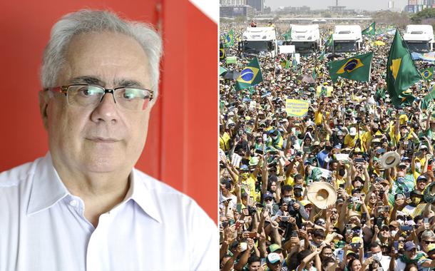 Jornalista Luis Nassif e um ato bolsonarista