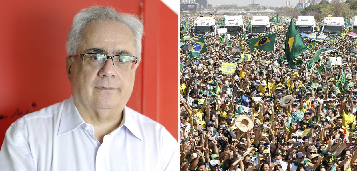 Jornalista Luis Nassif e um ato bolsonarista