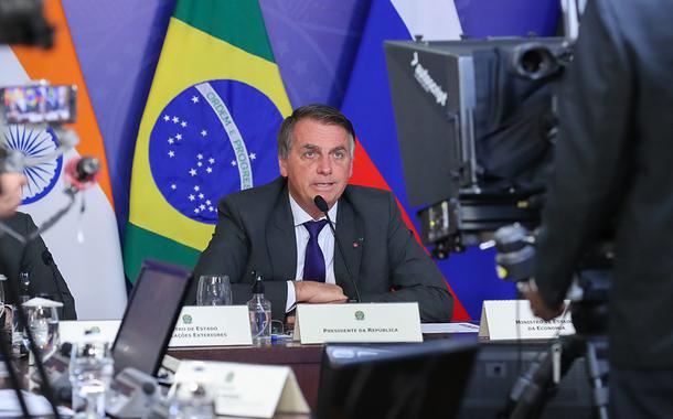 Jair Bolsonaro na reunião virtual dos Brics