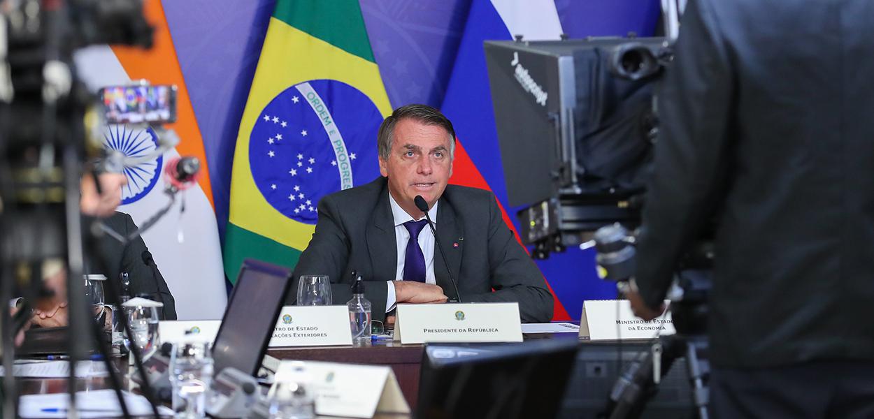 Jair Bolsonaro na reunião virtual dos Brics