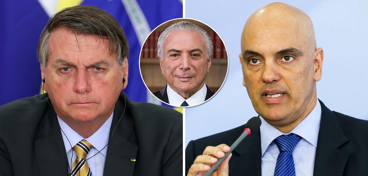 Jair Bolsonaro, Michel Temer e Alexandre de Moraes