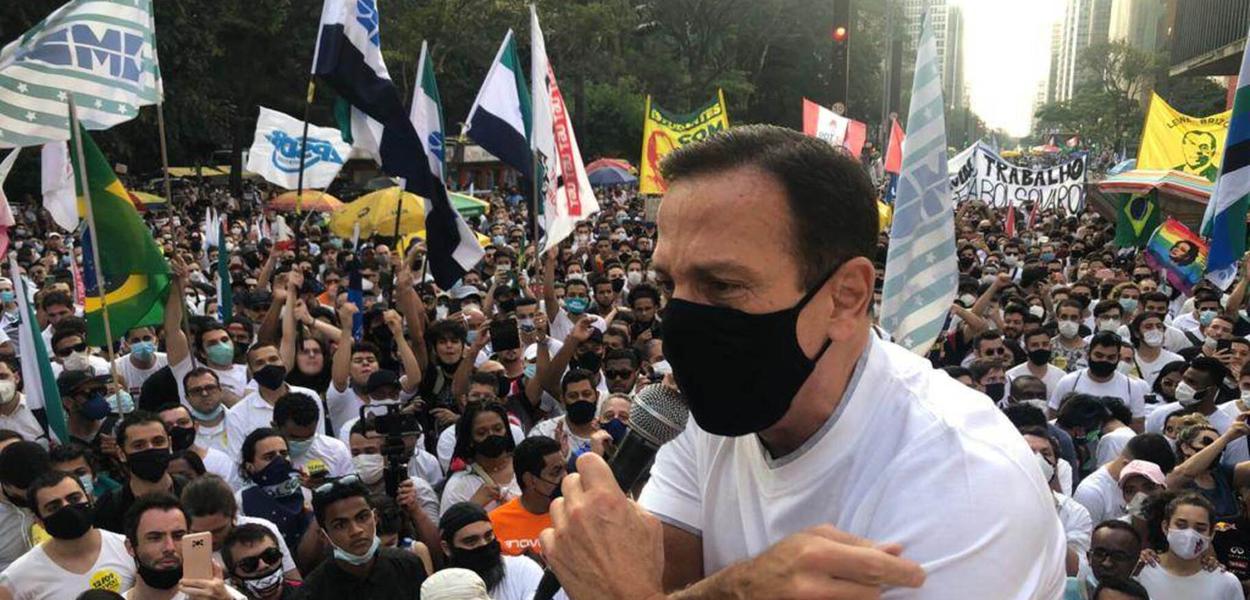 João Doria durante ato do MBL na Avenida Paulista