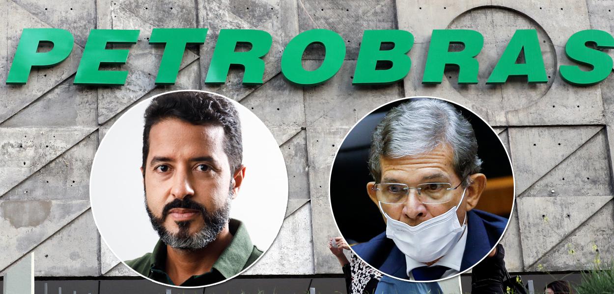 Coordenador da FUP, Deyvid Bacelar, e o presidente da Petrobrás, Joaquim Luna e Silva