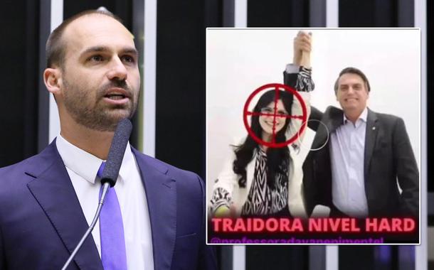 Eduardo Bolsonaro, Dayane Pimentel e Jair Bolsonaro