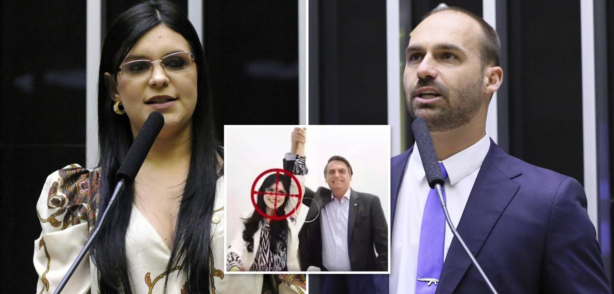 Deputada federal Dayane Pimentel e o deputado Eduardo Bolsonaro