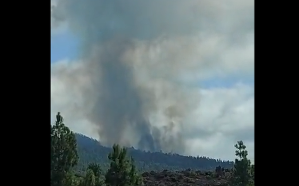 Vulcão em La Palma em erupção