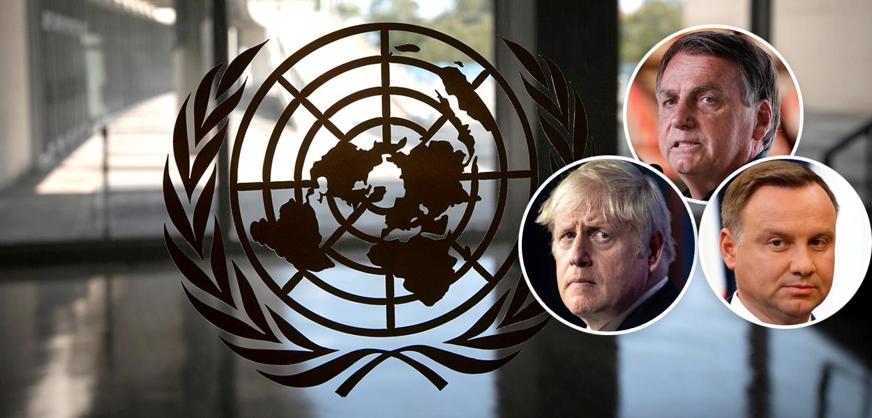 ONU, Jair Bolsonaro, primeiro-ministro do Reino Unido, Boris Johnson, e o presidente da Polônia, Andrzej Duda