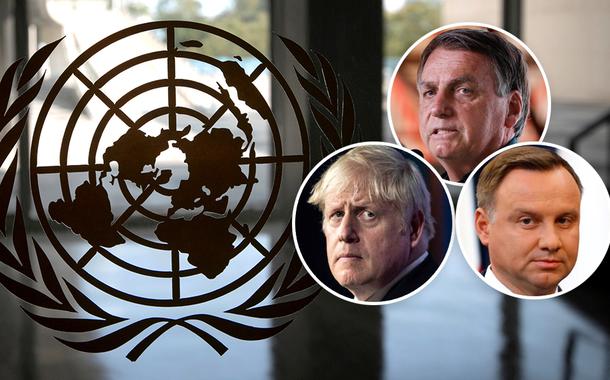 ONU, Jair Bolsonaro, primeiro-ministro do Reino Unido, Boris Johnson, e o presidente da Polônia, Andrzej Duda