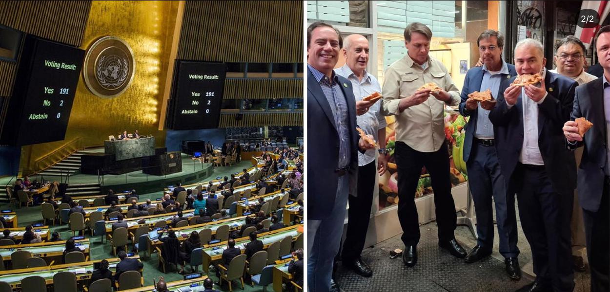 Presidente da República Jair Bolsonaro, durante gravação de discurso para a 75ª Assembleia Geral da ONU. 22 de setembro de 2020