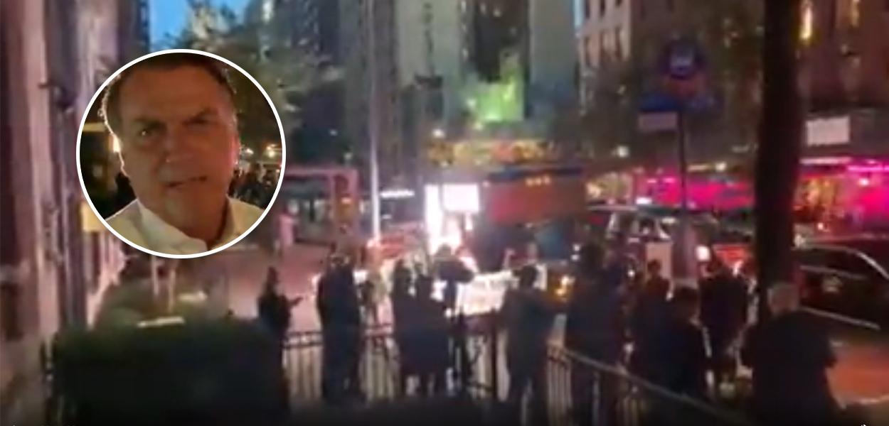 Jair Bolsonaro e uma manifestação em Nova York contra o seu governo